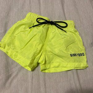 Binky Bro Shipwrecks Swimmie Swim Trunks - Neon Green/Yellow, 6-12 Months